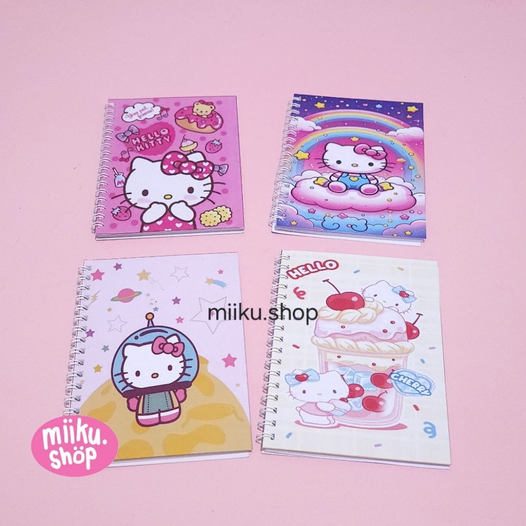 

NOTEBOOK RING MOTIF / BUKU CATATAN RING / BUKU TULIS RING HELLO KITTY