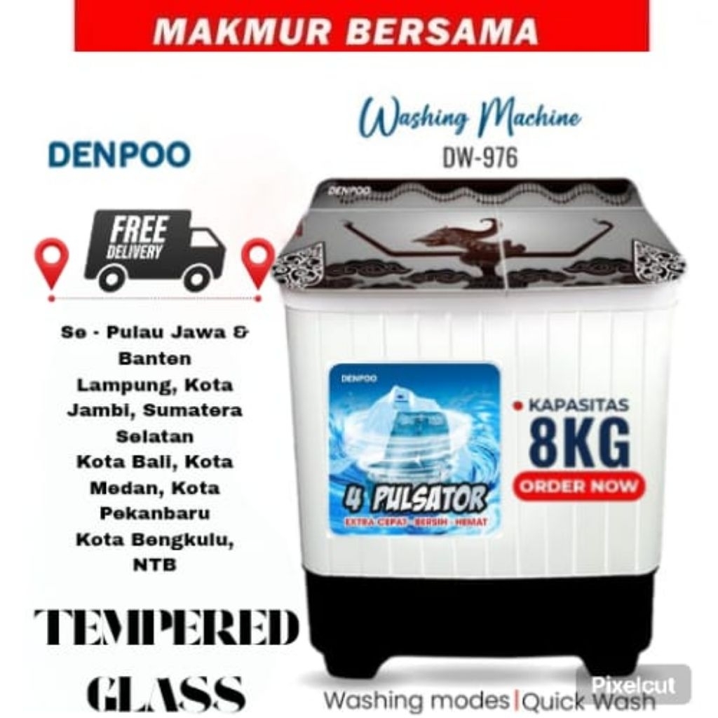 MESIN CUCI DENPOO DW 976 8KG