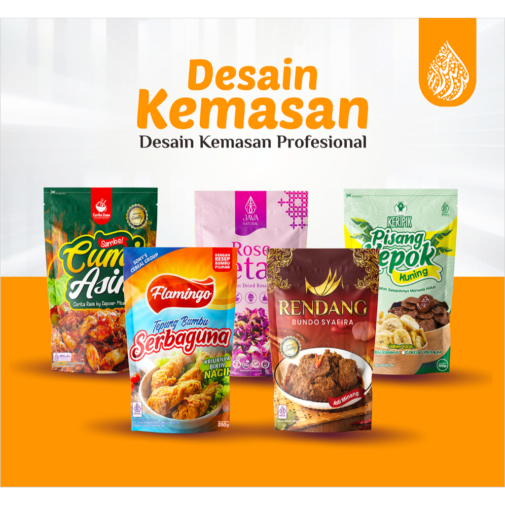Jasa Desain Profesional Custom Kemasan Snack, Kopi, kosmetik, Makanan Revisi Sampai Fix