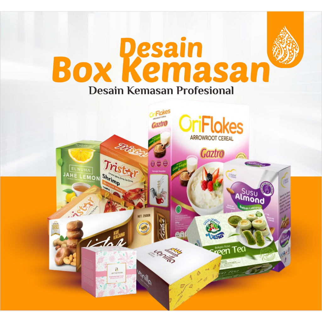 Jasa Desain Grafis Box Packaging Makanan Snack Kue Label Logo Profesional Revisi Sampai Acc