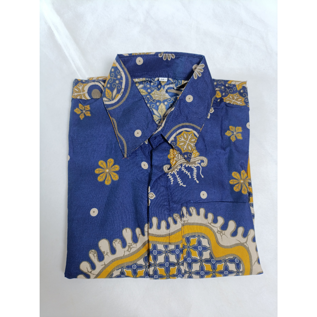 Kemeja Batik Pria Lengan Pendek biru / kemeja batik / kemeja batik lengan pendek