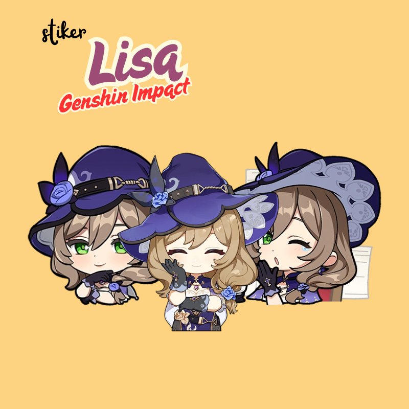 

Stiker Lisa Genshin Impact | Sticker Merch Lisa Genshin Impact Vinyl Glossy Anti Air
