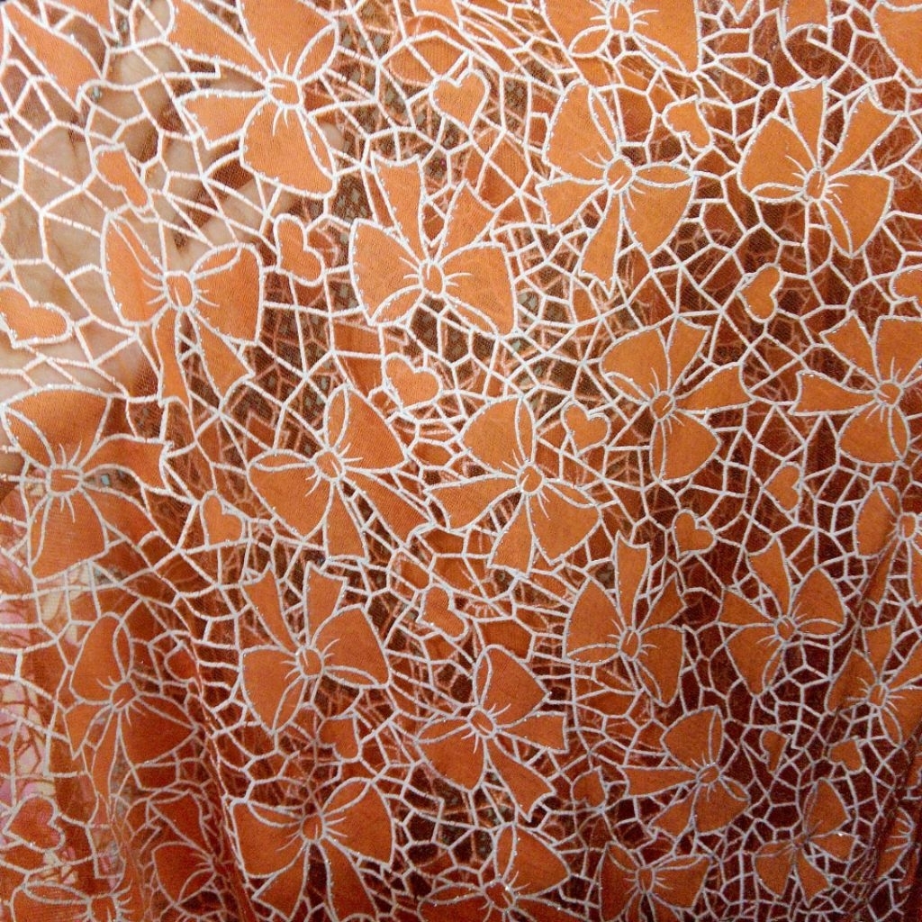 Kain Brokat Premium Mewah Motif Pita | Kain Kebaya & Gaun Pesta - Meteran bt