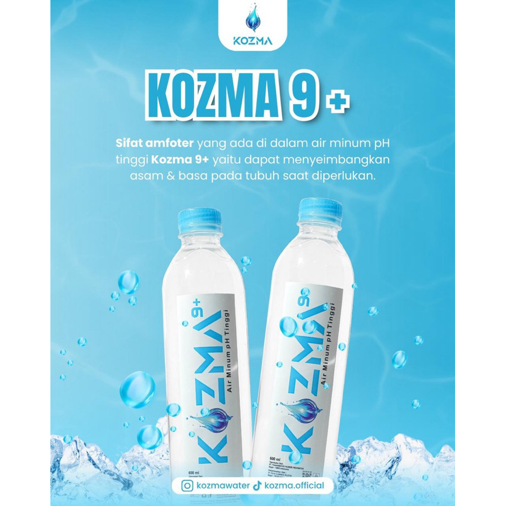 

[1 BOX ISI 12] Air Mineral Kesehatan PH Tinggi 600ml - KOZMA 9+