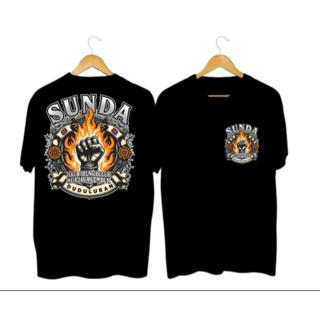 KAOS T-SHIRT HITAM-SUNDA DUDULURAN-DESAIN KEREN DTF WARNA-KAOS KATA KATA BIJAK BAHAN NYAMAN-KAOS PRI