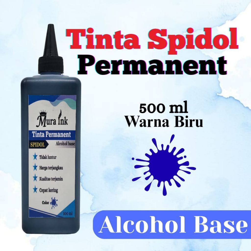 

Tinta spidol permanent biru 500 ml alkohol mura ink