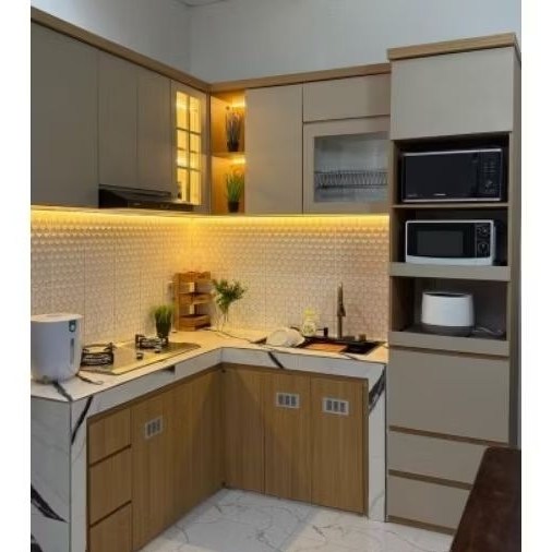 kitchen set minimalis / kitchen set custom HPL / rak gantung / meja top table