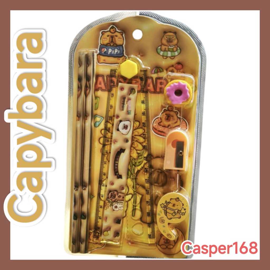 

STUDY SET - PAKET ALAT TULIS - ALAT TULIS 5 IN 1 - PAKET ALAT TULIS FANCY CAPYBARA