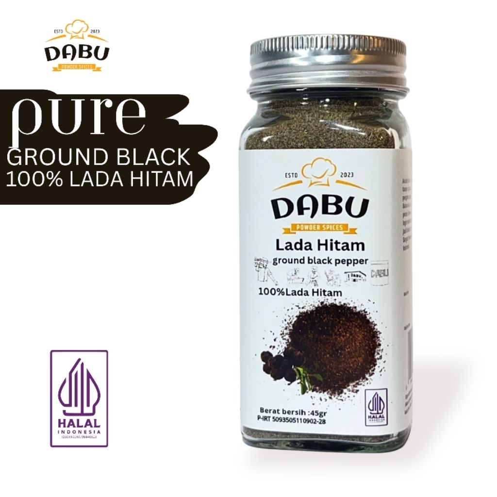 

Lada Hitam Murni 100% BLACK PEPPER DABU-bubuk rempah alami
