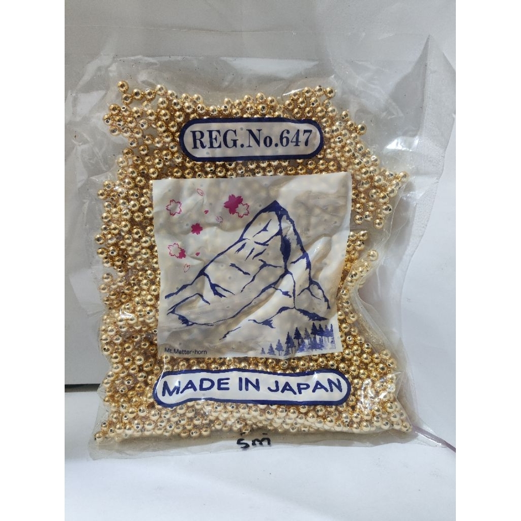 Mote Mutiara Jepang ASLI 100% [GOLD] Mutiara Payet Jepang ASLI Ukuran 5 mm