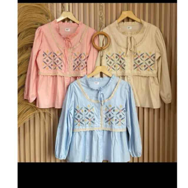 Blouse import Bordir