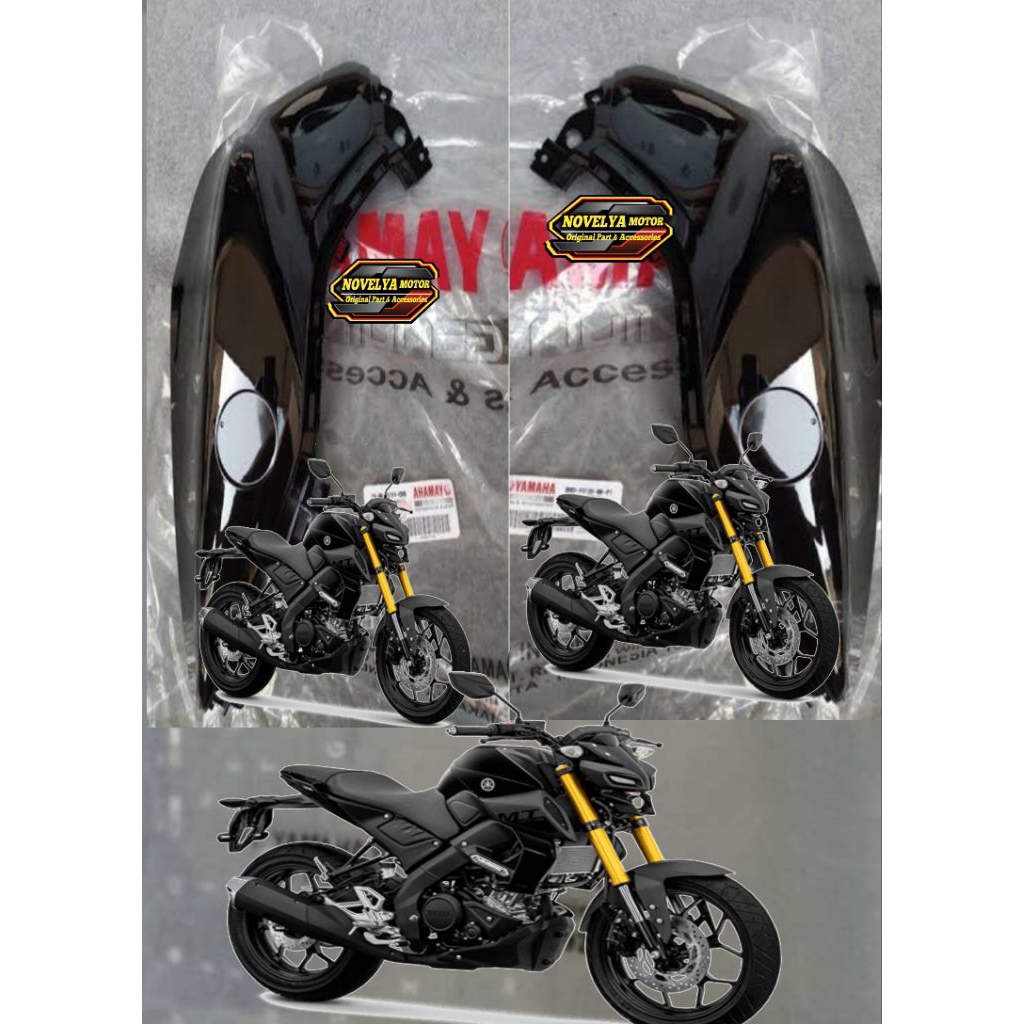 COVER TANGKI MT15 MT 15 HITAM 2019 ORI YAMAHA B8D-F4139-00-P1 B8D-F4129-00-P1
