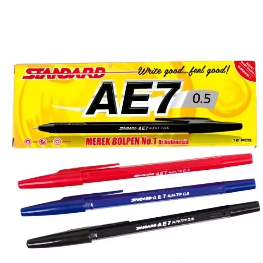

RAJA TRENDY Pulpen Standard Hitam / Pena Ballpoint Standard AE7 0,5 ( Perpcs )