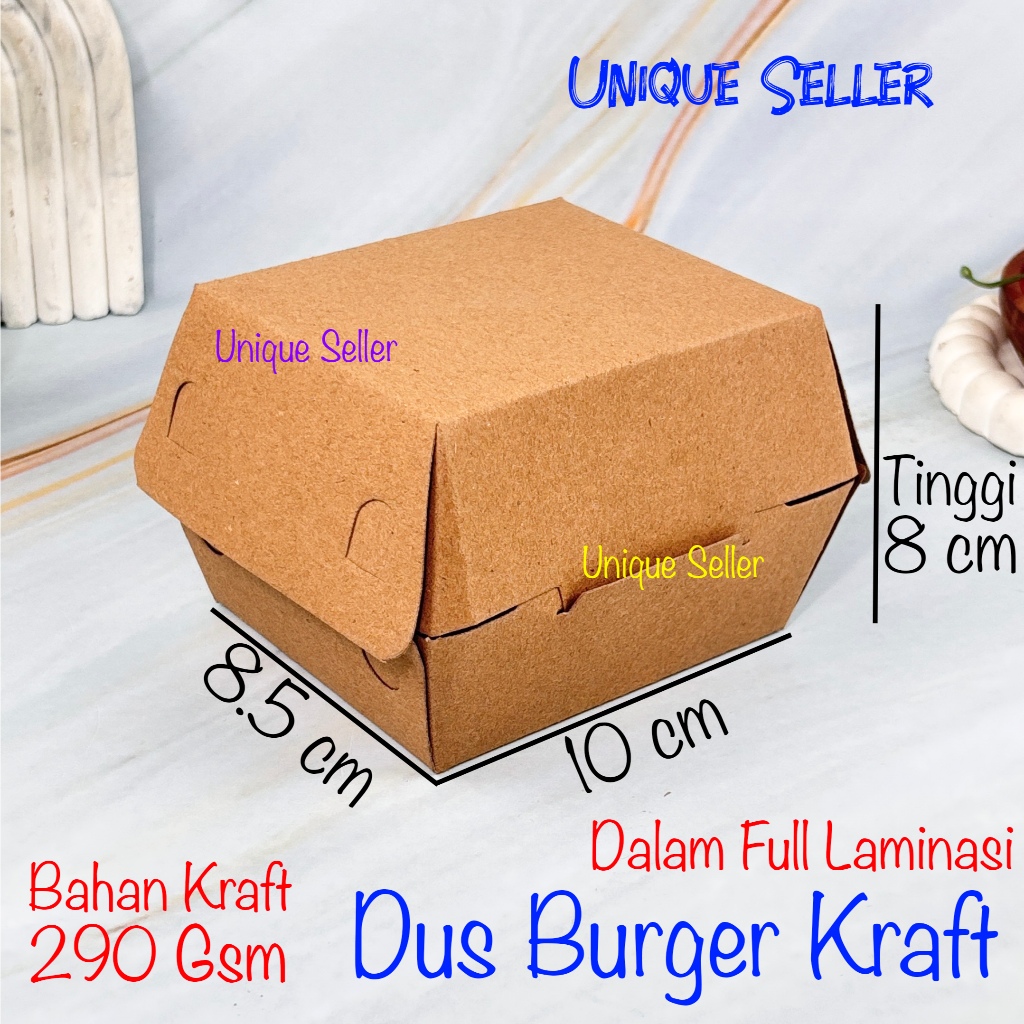 

Dus Box Kotak Burger Jajan Snack 10x8.5x8 Kraft Full Laminasi / Dus Box Kotak Roti Kue Cake Pisang Goreng Nasi Putih Goreng Kuning Campur / Dus Box Kotak Korean Cake Dessert Kue Basah