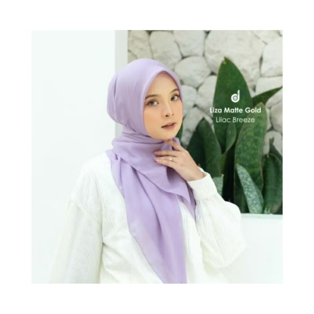 HIJAB DEENAY LIZA LILAC BREEZE ( PLAT LOGO BARU + MATTE GOLD)
