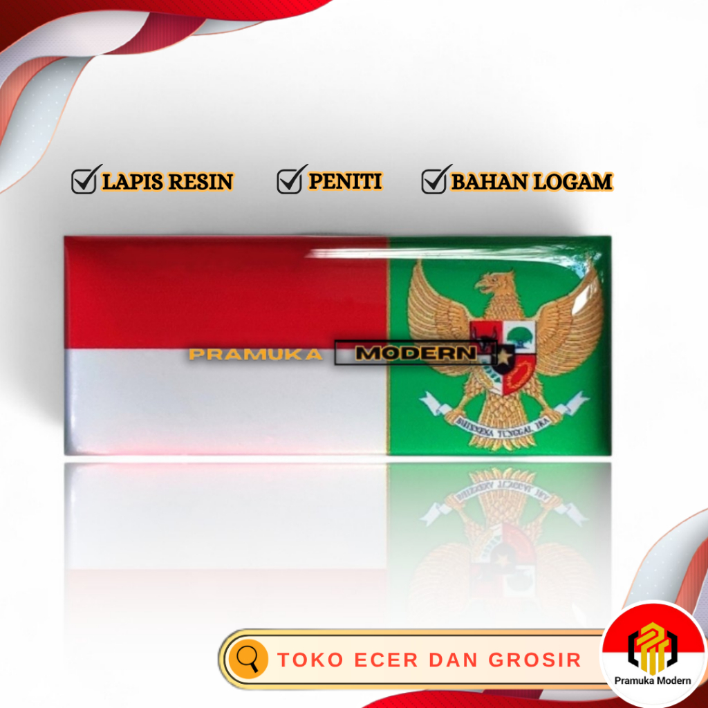 Pin merah putih garuda hijau / pin MPG background Hijau / pin paskibra