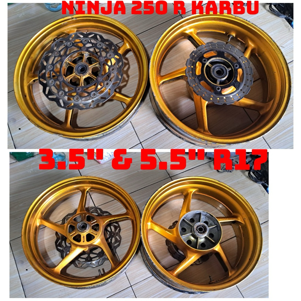 velg tapak lebar ninja 250 r karbu uk 350 dan 550 ring 17 copotan