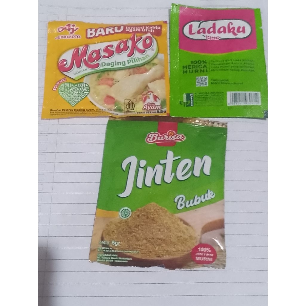 

Masako+Jinten Bubuk 5 gram+Ladaku Paket 2Au (TRB139)