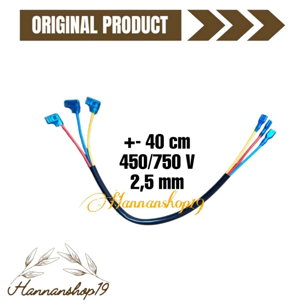 Kabel soket kompresor AC 2.5pk panjang 40cmx2.5mm 450V-750V