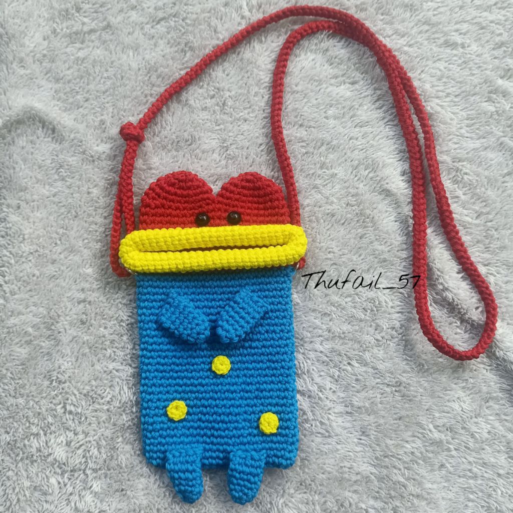 tas hp rajut, tas rajut karakter, tas rajut hp lucu