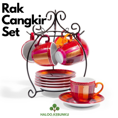 Rak Besi Cangkir Pisin Piring Kecil 1 Set tidak termasuk cangkir