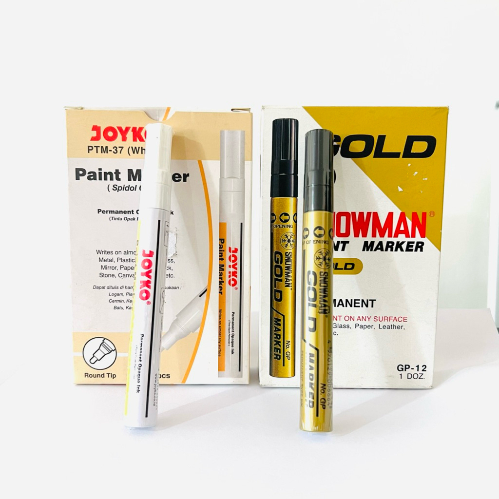 

Spidol Permanent Gold & White