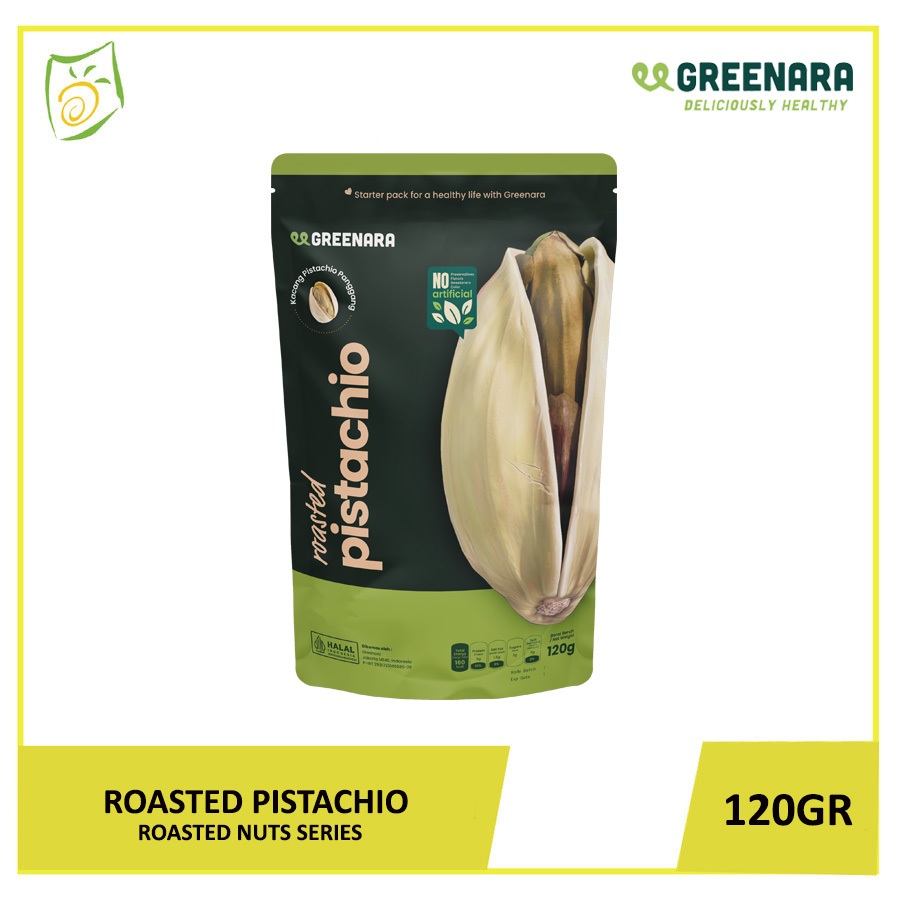 

Greenara Natural Roasted Pistachio 120gr / Kacang Pistachio Panggang Hays 120gr