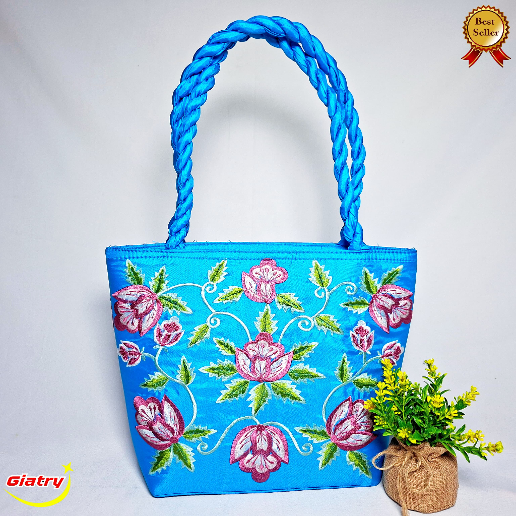 Tas wanita kekinianTulip Bordir/ Tas bahu wanita tulip bordir/tas jinjing wanita bordir Embroidery T