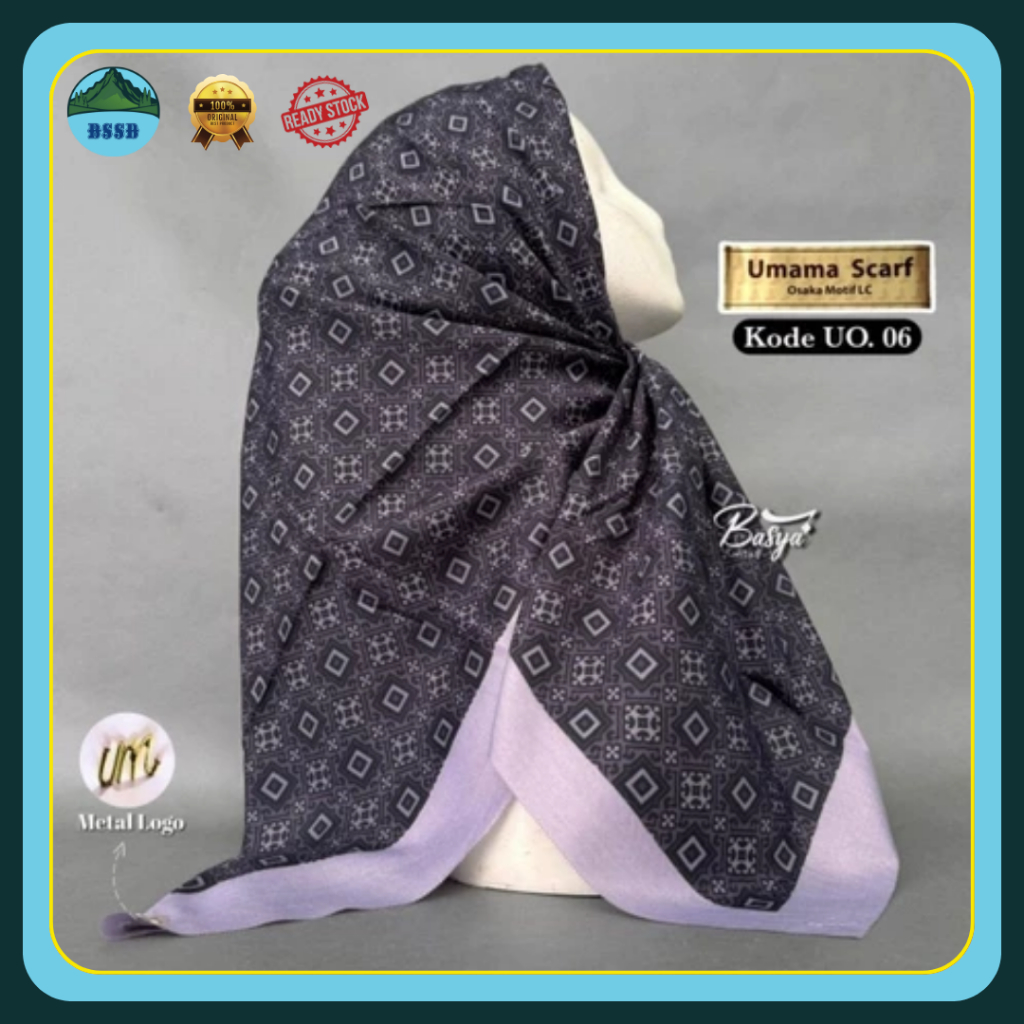 (Umama) Osaka Voal Icon LC | Hijab Segiempat Motif | Jilbab Segiempat Voal Premium | Kerudung Motif 