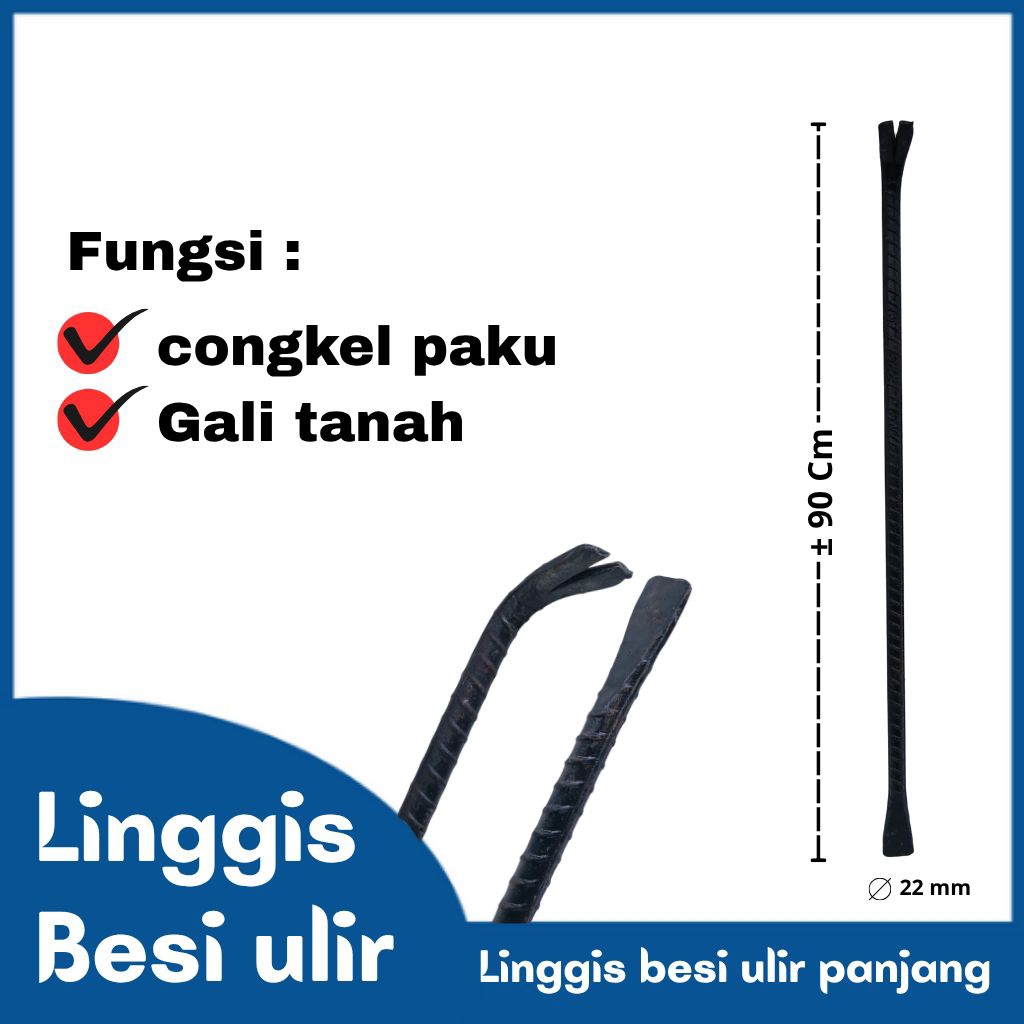 Linggis tanah congkel paku ulir panjang