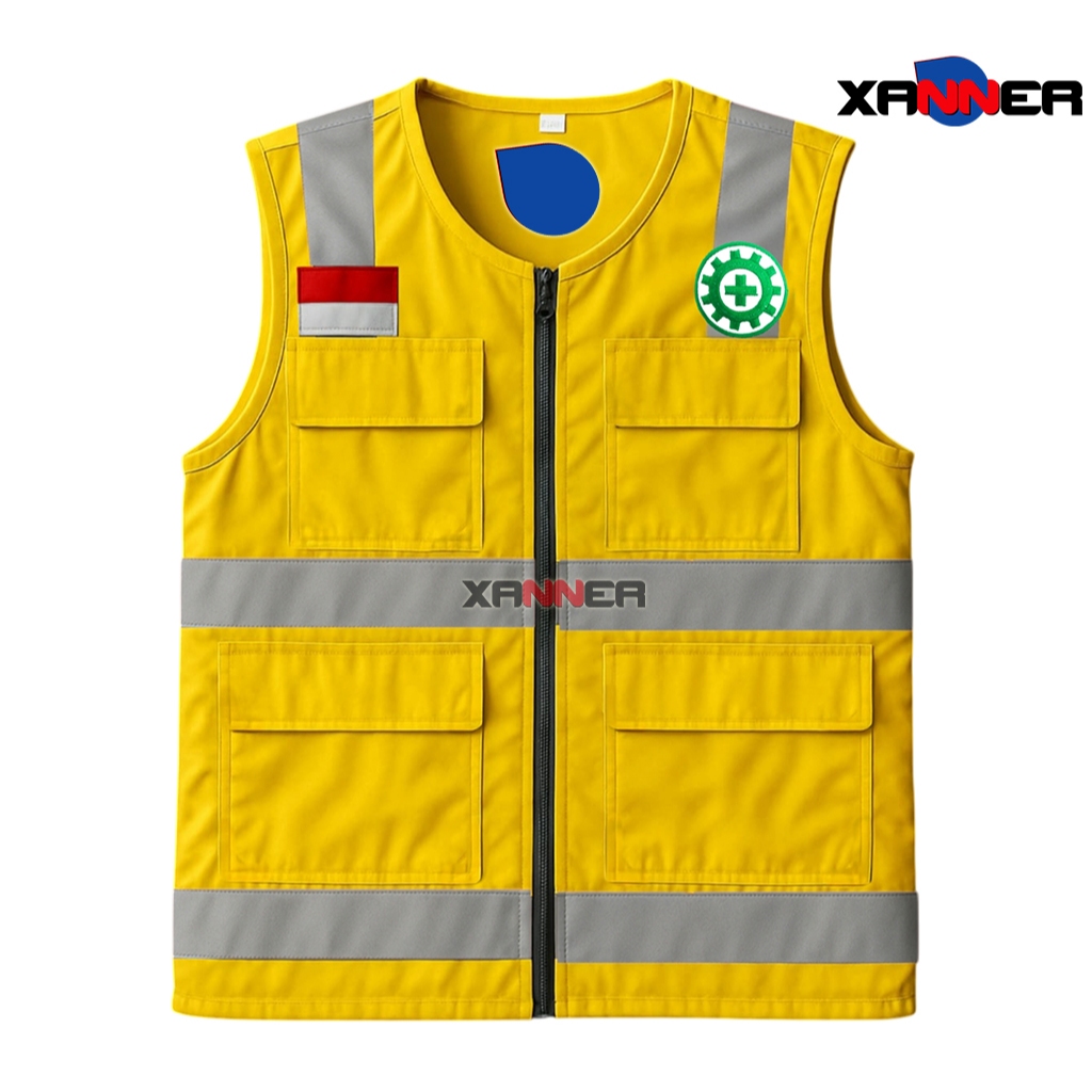 Rompi Safety - Rompi Safety  - Vest Safety - Rompi Lapangan - Rompi Kerja - Rompi Proyek UNISEX Pria