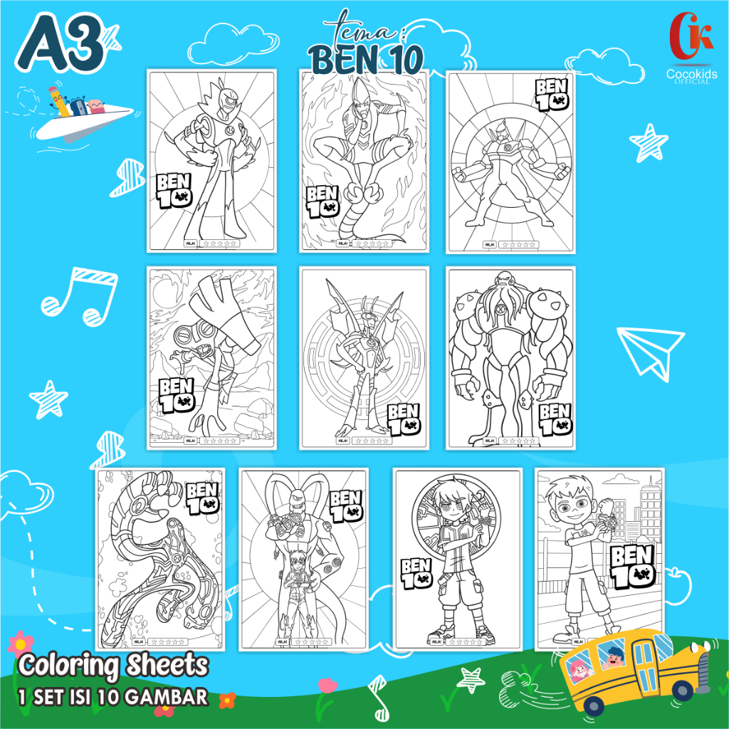 

KERTAS MEWARNAI ANAK A3 - COLORING SHEETS HEWAN 02 - LEMBAR MEWARNAI ANAK PAUD/TK/SD