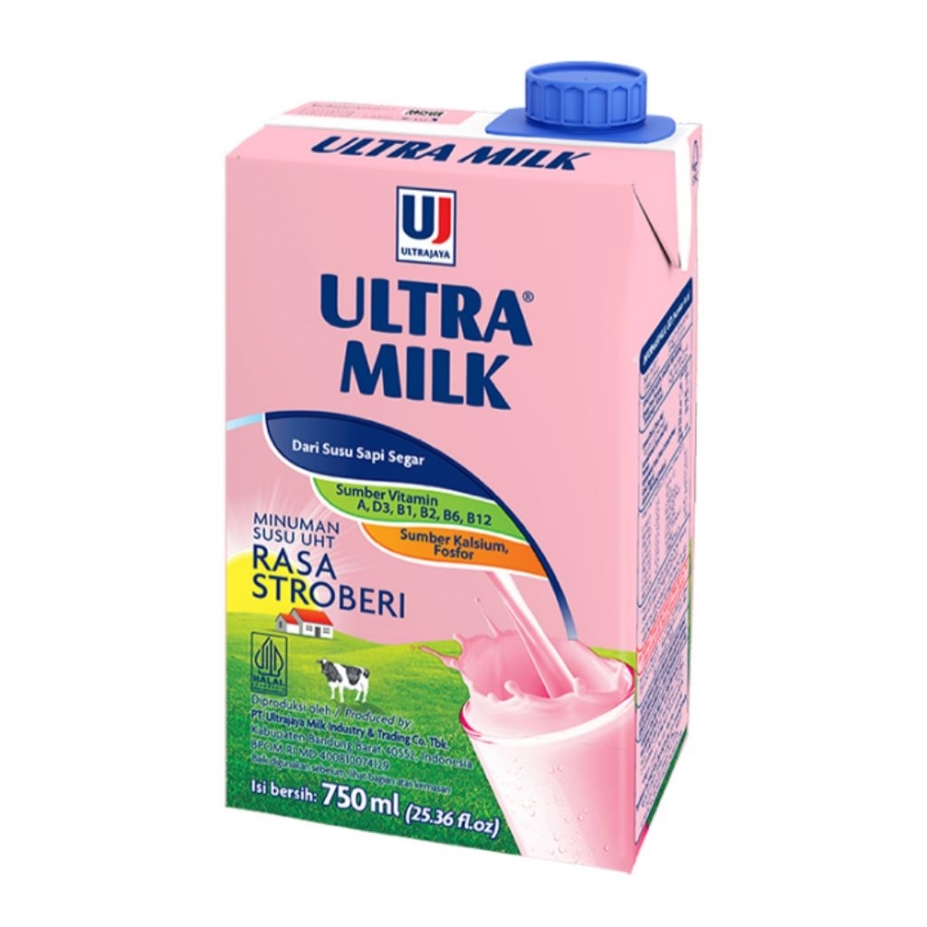 

Ultra Milk Susu UHT Stroberi Kotak 750 ml