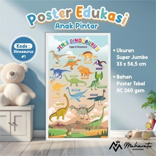 POSTER DINDING ANAK TEMA HEWAN - POSTER EDUKASI ANAK READY STOCK
