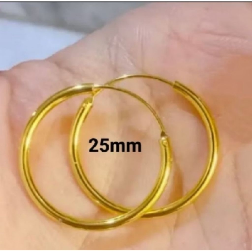 Anting gipsi polos asli titanium lapis emas 24k dijamin anti luntur tidak berkarat anting wanita dew