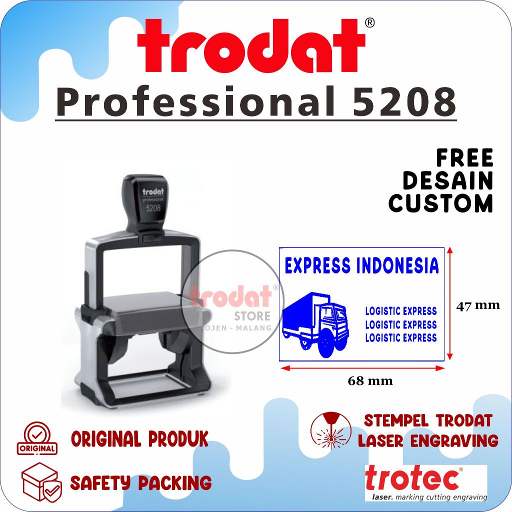 

STEMPEL TRODAT PROFESSIONAL 5208 SELF - INKING ( 68 x 47 mm ) FREE DESAIN
