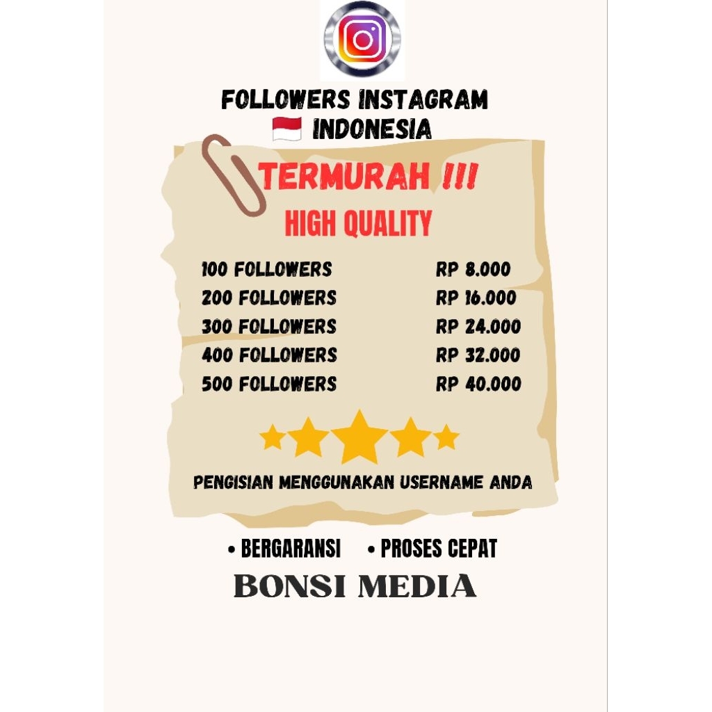 Followers Instagram Indonesia termurah followers ig