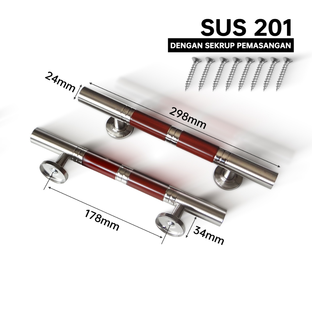 30cm Gagang pintu kayu Gagang pintu lemari dapur Gagang pintu sederhana