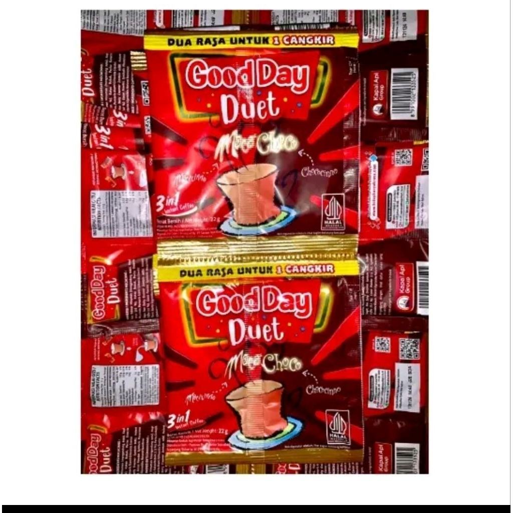 

Kopi Goodday Duet rasa Mocha choco 1Pack isi 5pcs