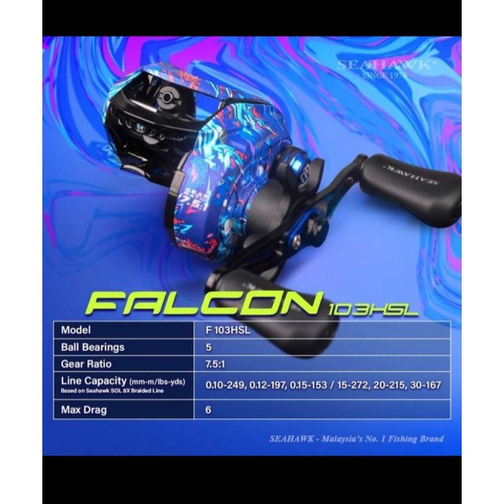 Reel BC Seahawk Falcon 103HSLBAITCASTING