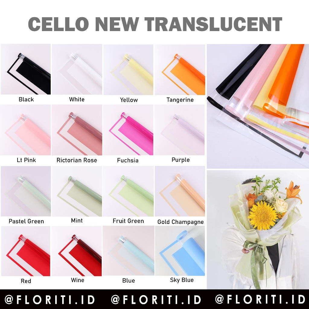 

(20 lembar) cellophane kertas buket new translucent