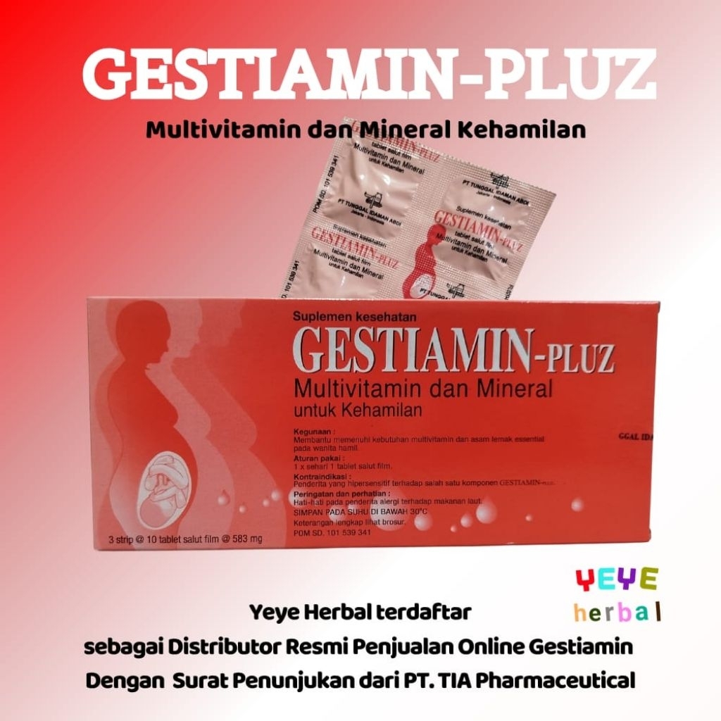 Gestiamin Pluz 30 Tablet Salut Film Multivitamin Untuk Kehamilan