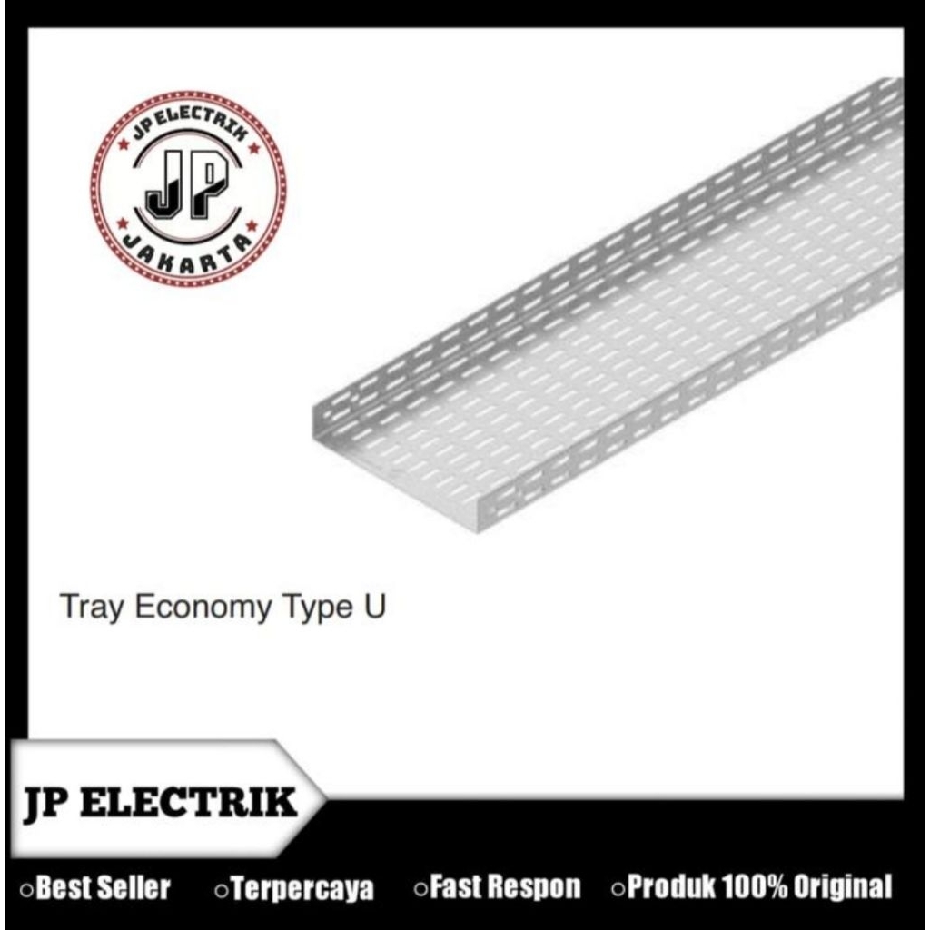 Kabel Tray U 200x100 mm Panjang 3 Meter Electro Galvanize Tebal 1.8mm