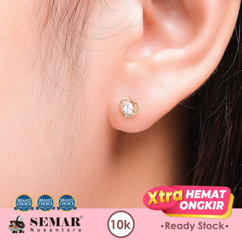 Anting Emas Tindik Lika Love Gold 10K Semar Nusantara