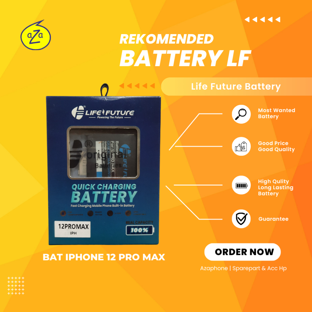 BATERAI IPONE 12 PRO MAX QUICK CHARGING LIFE FUTURE LF