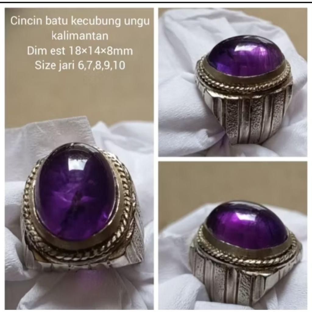 cincin batu kecubung Kalimantan