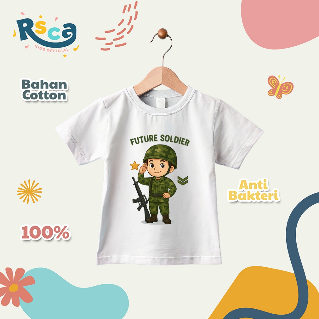 DISKON BAJU KAOS ANAK LAKI LAKI CEWEK COWOK PROFESI TENTARA TNI TENTARA NEGARA INDONESIA ABRI