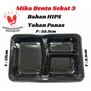 Mika Bento 3 sekat / Tray Bento 3 sekat [50PCS]