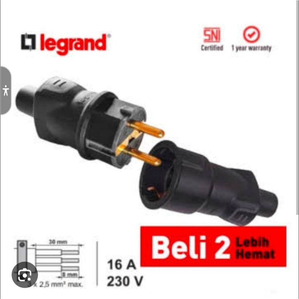 Legrand Plug dan Socket Karet Ip44