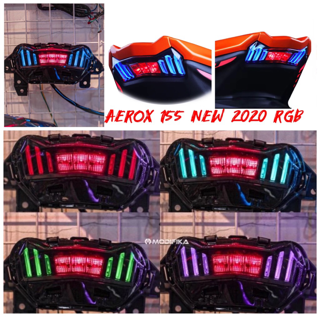 Stoplamp Aerox new Running Lampu Stop aerox 155 new Rgb shark power